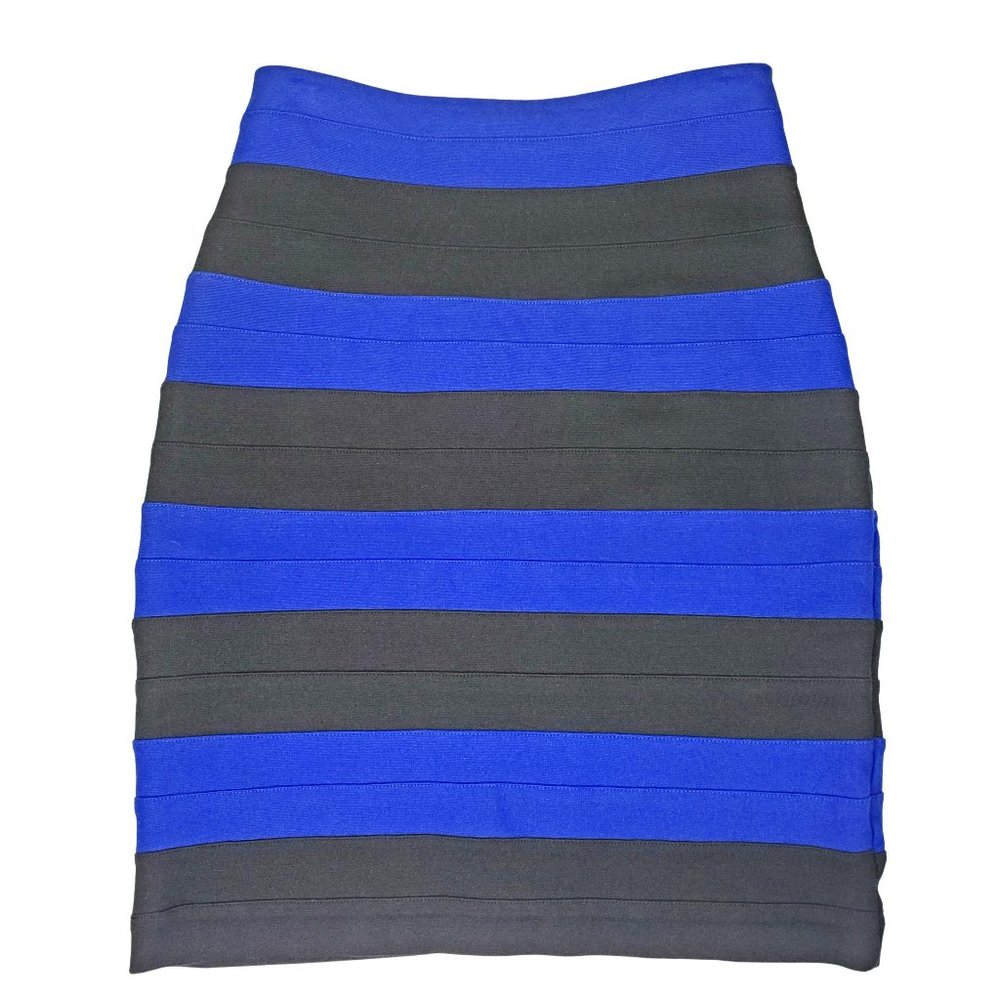 Express Bandage Bodycon Blue and Black Striped Party Skirt Women's Size 0